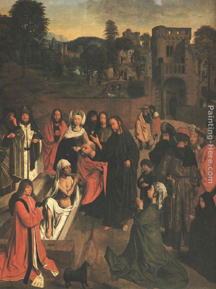 The Raising of Lazarus painting - Geertgen tot Sint Jans The Raising of Lazarus art painting